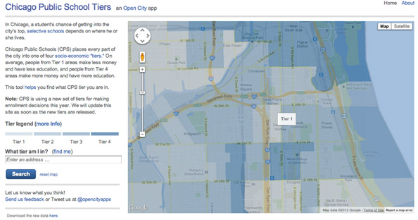 Chicago Public School Tiers Website by Open City