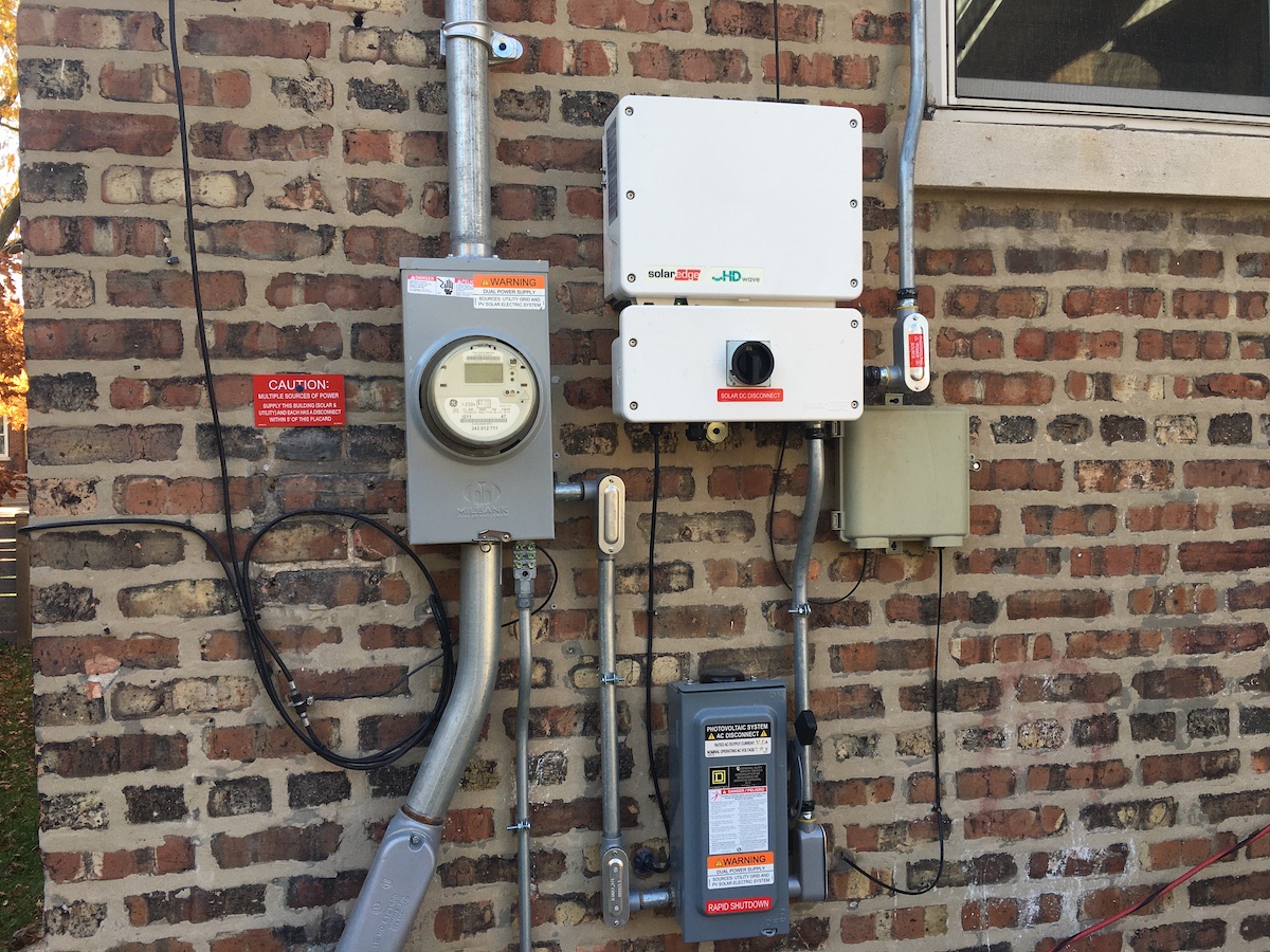 Our new smart meter, SolarEdge box, and external cutoff switch