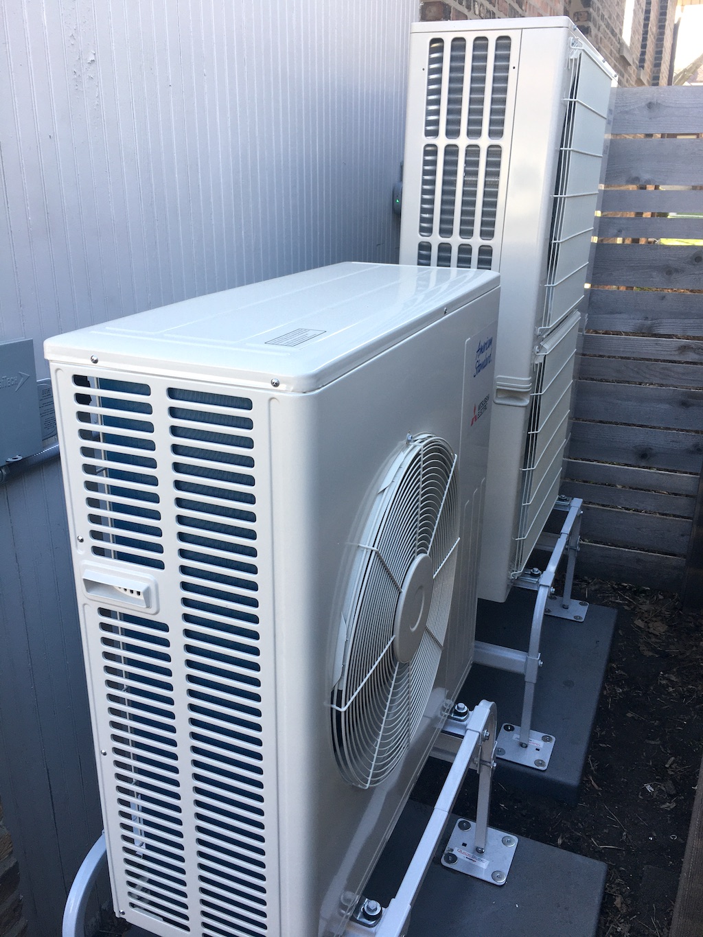 Our new outside heat pump condensers