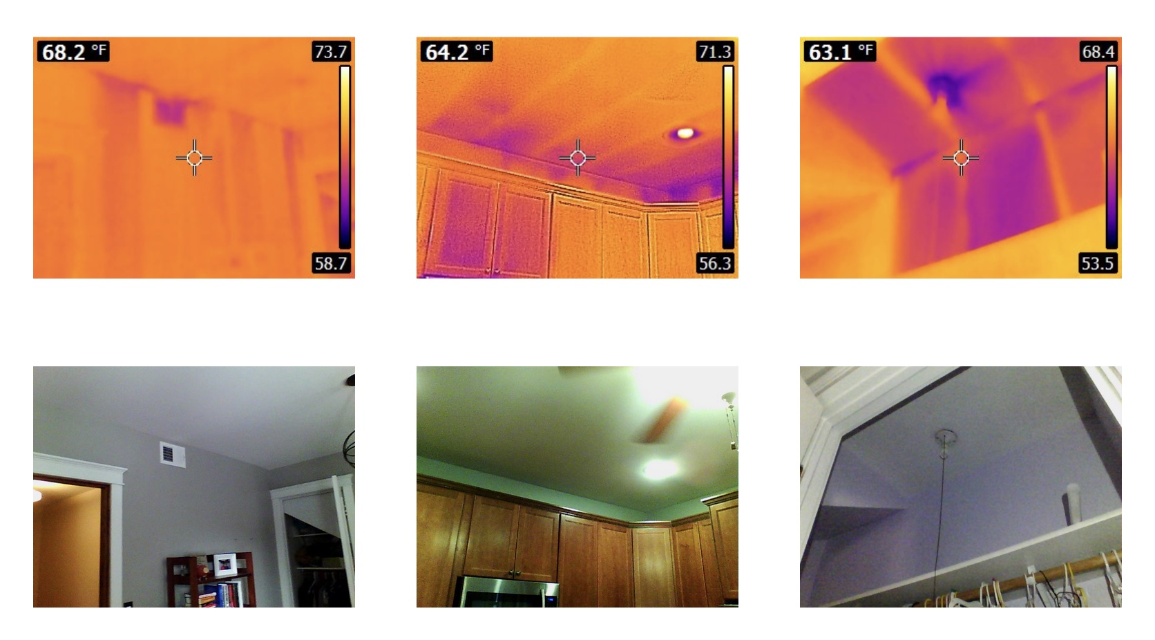 Pictures of places in our home with air leakage