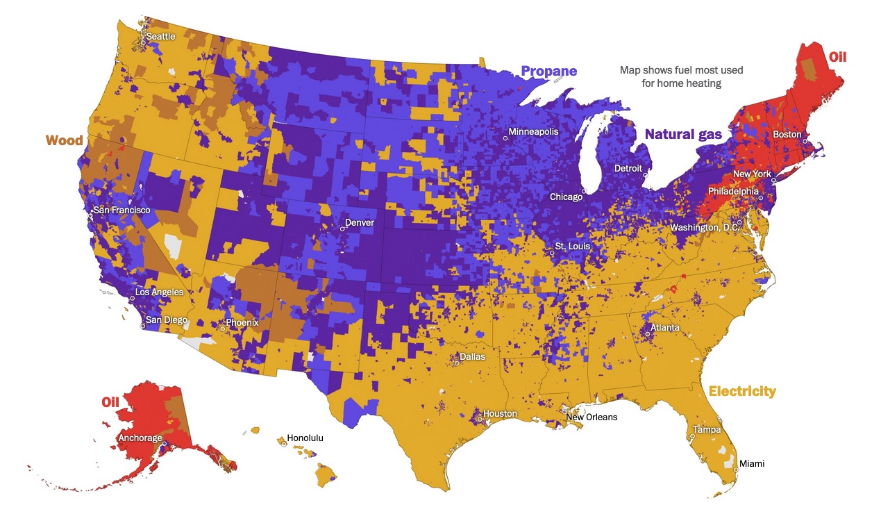 How Americans heat their homes