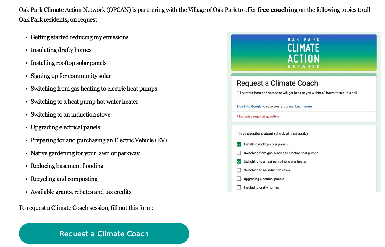 Request a Climate Coach on the OPCAN.org website!